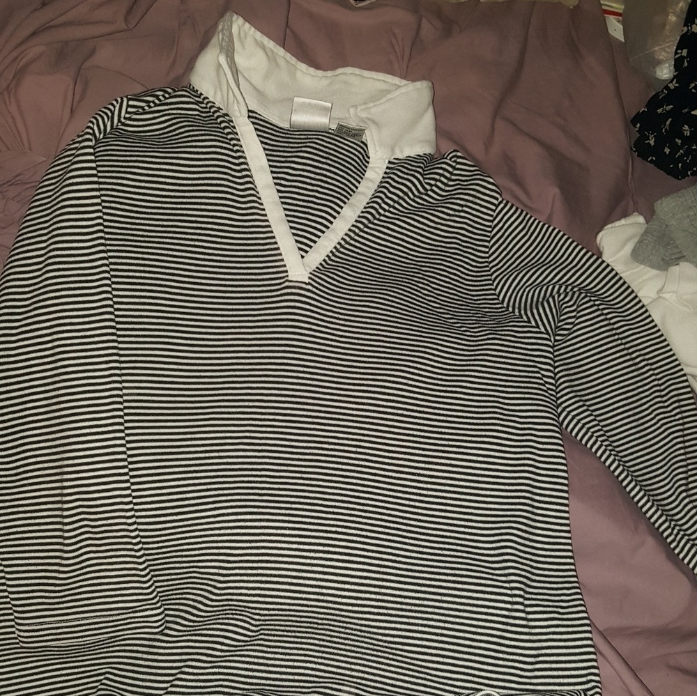 Jason Maxwell Black and White Striped Top